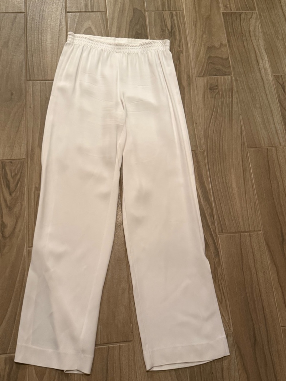 Etcetera White Wide-Leg Elastic Waist Pants